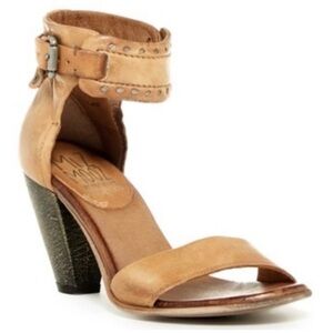 Miz Mooz Verona Ankle Wrap Buckle Leather Sandal Stacked Block Heel Boho Chic 6